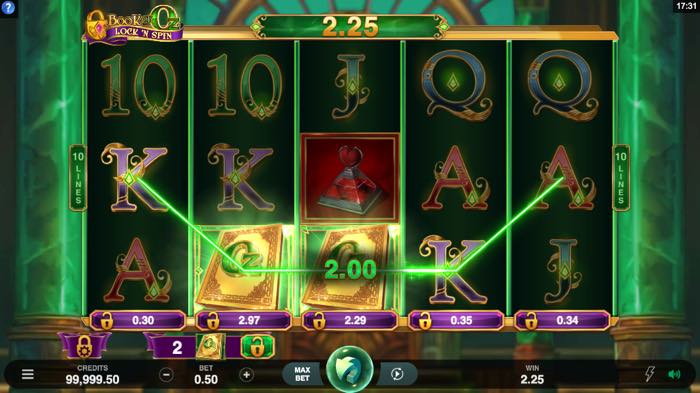 Book of Oz Lock ‘N Spin fra Microgaming